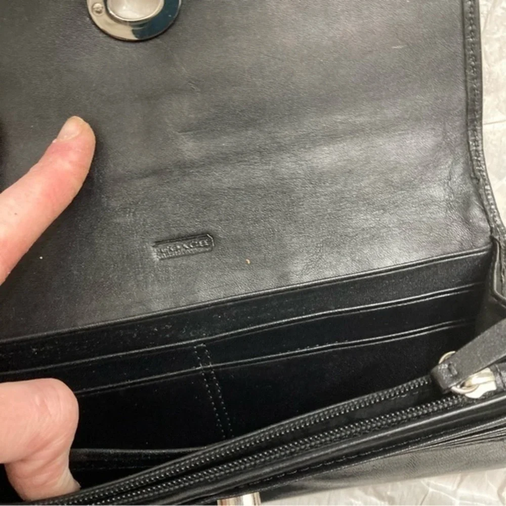 Coach black leather legacy wallet